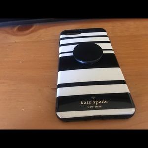 Kate Spade 7 plus phone case with black pop socket